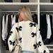 Elegant Bow-Tie Cropped Sweater For Women - Soft Polyester Blend Knit Top With Long Sleeves, Round Neck & Urban Street Style (White/Black/Camel)_ecoleips.com