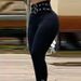 In-stock European American Cross-border E-commerce New Model High-waisted Skinny Pants With Slit Hem_ecoleips.com