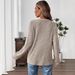 Effortless Elegance V-Neck Sweater – Ribbed Knit Pullover With Button Placket & Side Pockets (Dusty Pink / Khaki / Sage Green For Versatile Styling)_ecoleips.com