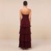European And American Sexy Women's Fashion New Strapless Waist-Cinching Layered Ruched Evening Dress_ecoleips.com