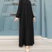 Women's Clothing Casual Solid Color Stitching Elastic Cuffs Ladies Dress Long Skirt_ecoleips.com
