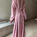 European American Cross-Border 2025 Autumn New Soft And Sweet Elegant Long-Sleeve Long Silky Dress For Women_ecoleips.com