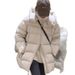 girl Girl Puff Milkshake For Women, Mid-Length, New Winter Thickened Korean Style Hooded Warm White Duck Down Jacket_ecoleips.com