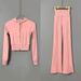 Korean Dongdaemun Slim Fit Sporty Hooded Zipper Short Jacket + High-Waisted Casual Pants Two-Piece Set For Women_ecoleips.com