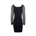 Women's Clothing Elegant Sexy V Neck Mesh Sleeve Evening Dress Hot Stamping Hip Wrapped Ladies Dress_ecoleips.com