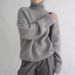 Women's Oversized High Neck Knit Sweater - Soft & Warm Winter Pullover, Casual Loose Fit Tunic Top For Layering (Multiple Colors)_ecoleips.com