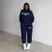 Women's European American Style Sports Sweatshirt Set Letter Print Casual Comfortable Fashionable_ecoleips.com