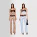 Women's Clothing Leopard print tops mesh see through lace tube top suspender trousers_ecoleips.com