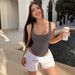Summer Women's U-Neck Sleeveless Vest Tights_ecoleips.com