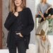 Women's Clothing V Neck Slim Knitted Cardigan Autumn New Temperament Sweater Jacket Tops_ecoleips.com