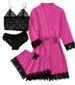 Women's Clothing Women's Pajamas Four piece Sexy Suspender Skirt Set Home Clothes Lace Pajamas Set_ecoleips.com
