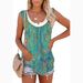2026 Summer New Arrival Women's Two-Piece Look Sleeveless Tank Top Leaf Print Loose Casual Camisole With Pockets_ecoleips.com