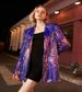 Women's Velvet Sequin Color-changing Casual Blazer, Long-sleeved, Long-length, Elegant, Slim-fit, Multi-color Suit For_ecoleips.com