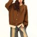 girl American Retro Two-Piece Knitted Sweater For Women, New Autumn And Winter Melad High-End Lazy Loose Top Trend_ecoleips.com