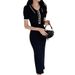 Women's Clothing Women's Polo Collar Short Sleeved Stitching Contrast Color Sweater Dress Knitted Dress Long Skirt_ecoleips.com