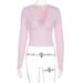 Fashion Sexy Solid Color V Neck Lace Trim Long Sleeve Slim Fit Women Casual Daily Party Vacation Dress_ecoleips.com