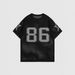 Women's round Neck Short Sleeve Knit T-Shirt Hollow out Design Star Print Loose Pullover Sporty Trendy Sweater European American Style 86 Number_ecoleips.com