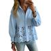 Women's Hollowed Out Hem Shirt New Clothing For Markets_ecoleips.com