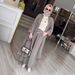 Women's Clothing Spring And Summer New Fashion Loose Long Cardigan Casual Wide Leg Pants Two Piece Suit_ecoleips.com