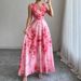 Bohemian Beach Maxi Dress – Floral Print, Wrap Waist & Lightweight Polyester For Summer Vacations & Boho Chic Style_ecoleips.com