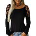 Aria Basics Aria Basics European American Cross-border 2023 Autumn And Winter Women's Clothing Round-neck Rhinestone Hollow_ecoleips.com