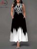 Elegant Summer Boho Long Dress Sleeveless Casual Floral Print Maxi Dress For Women Perfect For Beach Party_ecoleips.com