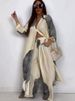 K New Elegant And Sexy Printed Mid Length Top, Wide Leg Pants Two-piece Set_ecoleips.com