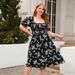 Cross-Border Women's Clothing Plus Size Printed Casual Vacation Bohemian French Elegant Mid-Length Dress_ecoleips.com