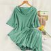 Women's Casual Sports Suit Summer Style Loose Fit Fashionable Hooded Top And Pants Two Piece Set Hong Kong Style Short Sleeved Skirt_ecoleips.com