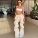 Women's Clothing Autumn Street Fashion Trousers For Women Tie Up Splicing Ruffle Hot Girl Slightly Flared Pants_ecoleips.com