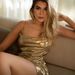 Foreign Trade Women's Clothing, New Spring Style, European And American Fashion, Elegant Low-neck, Backless, Metallic_ecoleips.com