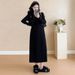 Autumn New Korean Style Embroidered Top + Pleated Tank Two-Piece Maternity Dress_ecoleips.com