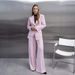 Elegant Women’s Blazer & Straight Pants Set – Buttoned Waist Belt & Tailored Fit For Office & Commuting_ecoleips.com