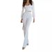 Women's clothing casual palace style lantern sleeve tops bell-bottom pants suit_ecoleips.com