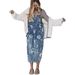 Women's Clothing Street Style Loose Straight Leg Wide Leg Printed Denim Pants For Women_ecoleips.com