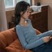 Skin Friendly Soft High Elasticity Fine Thread 2025 Spring New Long Sleeved T-Shirt Women's Base Shirt Looks Slim And_ecoleips.com