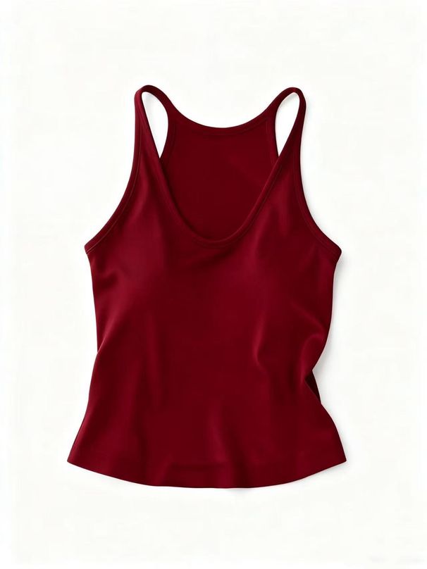 Aria Basics Aria Basics 2026 Model Women's Summer Halter Neck Tank Top, Elastic Sleeveless Camisole For Outer Wear, Short Top That Covers Side_ecoleips.com