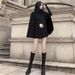 Korean-Style Black Cloak Coat With Versatile Loose Fit, Long-Length Woolen Jacket For Women_ecoleips.com