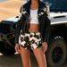 Women's Unique Cow Print Stretch Denim Shorts Fashion Hot Girl Style_ecoleips.com