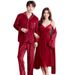 Voya Pajamas Newlyweds, High-end Red Island Velvet Autumn Winter Wedding Robes For Bride And Groom_ecoleips.com