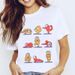European And American Cross-border Foreign Trade Women's Clothing Cute Cartoon Animal Print Round-neck Short-sleeve_ecoleips.com