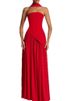 New Tube Top Solid Slit Dress Fashion Sexy Backless Halter Neck Ribbon Dress Summer Elegant Holiday Party For Women Dresses Robe_ecoleips.com