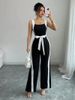 Women's Clothing Summer Style Color Block Jumpsuit For Women Black White Romper Casual Streetwear For Formal & Casual For Women_ecoleips.com