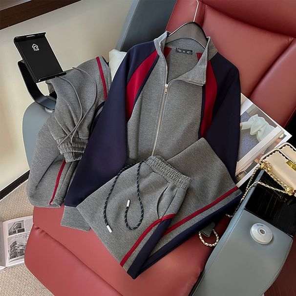 Design Sports Suits For New Zipper Sweet And Cool Warm Loose Slim Sweater Two Piece Suit For Women_ecoleips.com