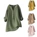 Breathable Linen-Blend Relaxed Fit Shirt With Stand Collar And Long Sleeves Comfortable Relaxed Fit & High Elasticity_ecoleips.com