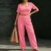 Women's Summer Casual Lounge Set - Short Sleeve Crewneck Top And Comfortable Pants Outfit_ecoleips.com