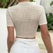 Women's Clothing Spring And Summer New Products Slim Round Neck Design Wave Tassel Hem Short T Shirt_ecoleips.com