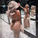 Women’s Clothing Girl Hot Diamond Nude Suspender Dress With Lining New Long Skirt_ecoleips.com