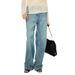 Women's Clothing Spring And Autumn Gold Button Loose Straight Casual Pants High Waist Mopping Pants_ecoleips.com