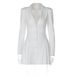 Women's Sexy Deep V Neck Cardigan Dress Solid Color Ruffled Suit Collar Trendy Style Dress_ecoleips.com